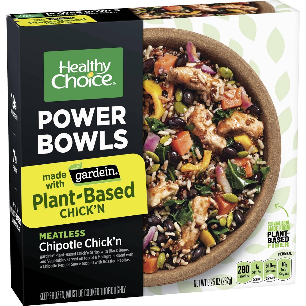 slide 4 of 5, Healthy Choice Power Bowls Gardein Chipotle Chicken, 9.25 oz