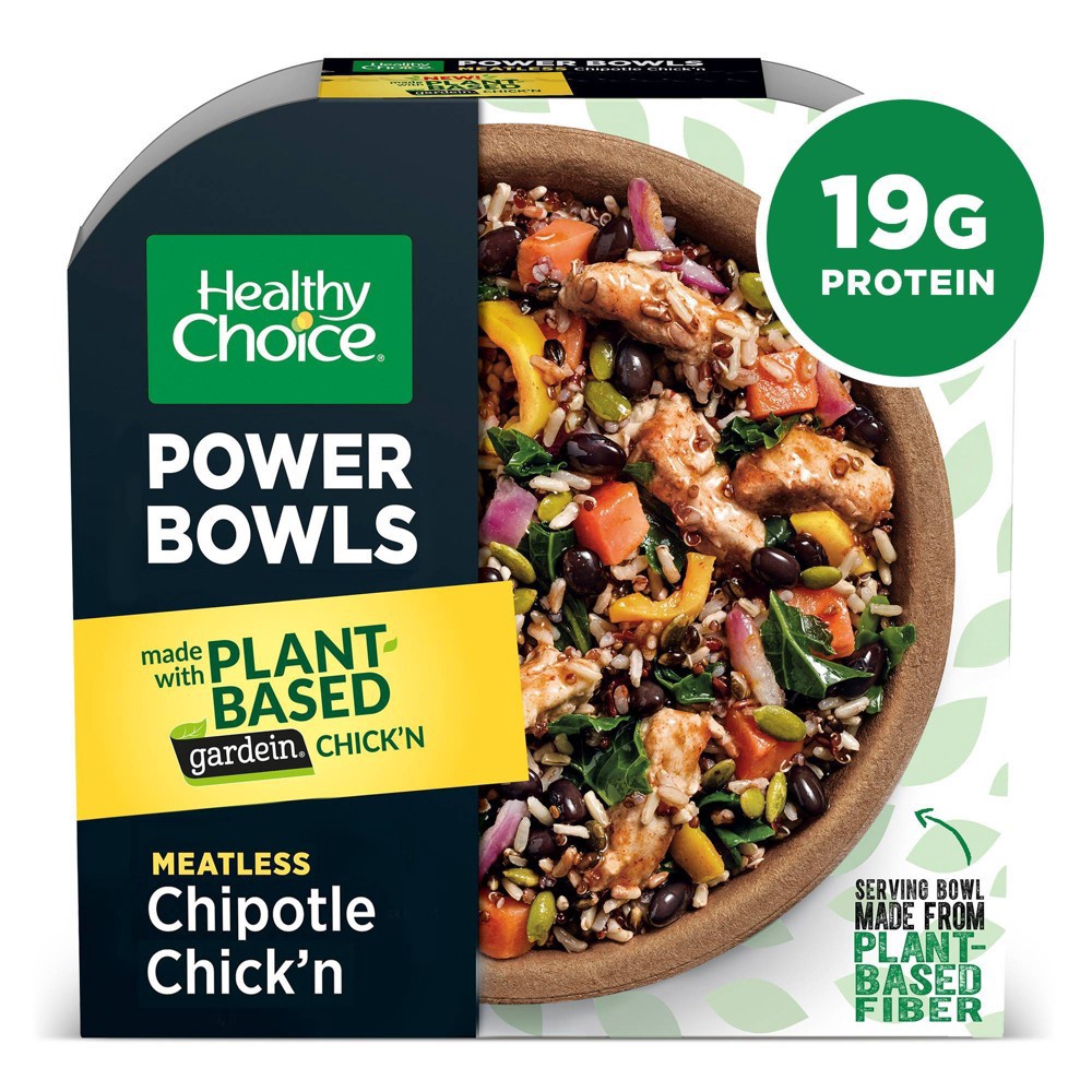 slide 3 of 5, Healthy Choice Power Bowls Gardein Chipotle Chicken, 9.25 oz