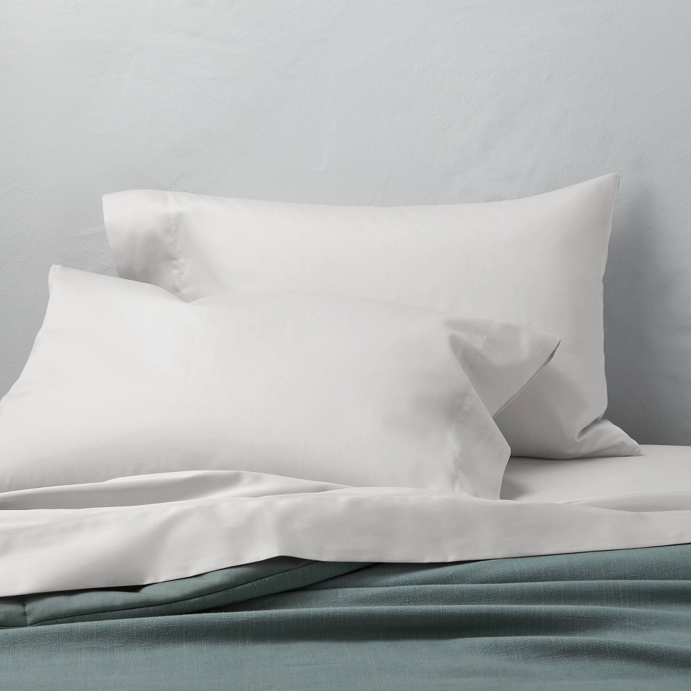 slide 2 of 4, King 300 Thread Count Temperature Regulating Solid Pillowcase Set Light Gray - Casaluna, 1 ct