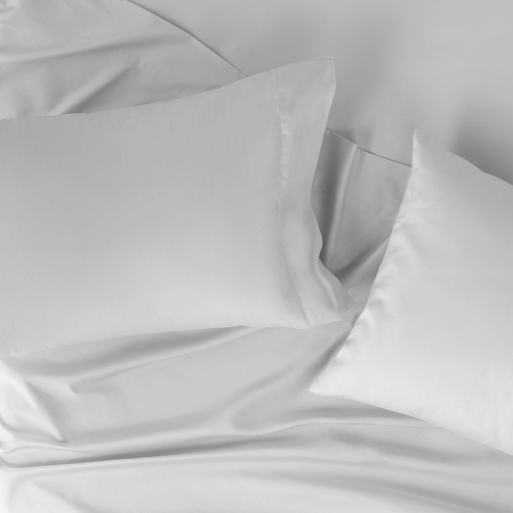 slide 3 of 4, King 300 Thread Count Temperature Regulating Solid Pillowcase Set Light Gray - Casaluna, 1 ct