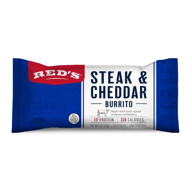 slide 1 of 4, Red's All Natural Red's Frozen Steak & Cheese Burrito - 5oz, 5 oz