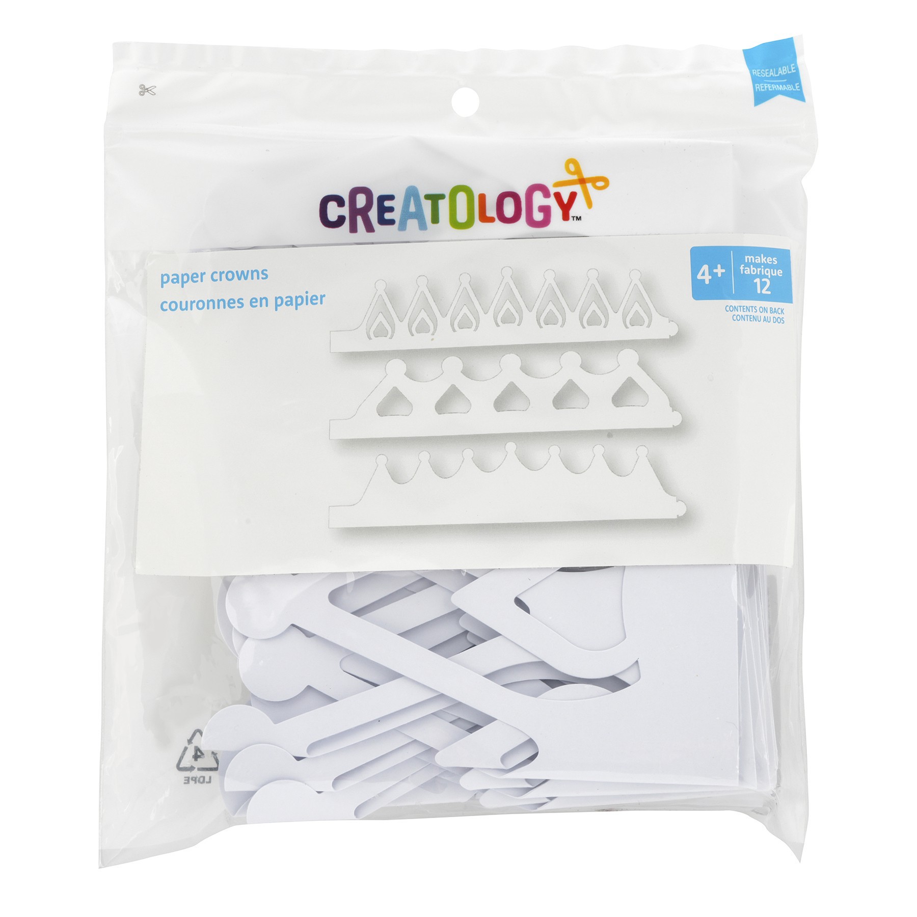 slide 2 of 2, 23.5" White Paper Crowns, 12ct. By Creatology, 12 ct