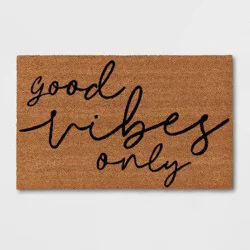 1'6"x2'6" 'Good Vibes Only' Doormat Natural/Black - Room Essentials™
