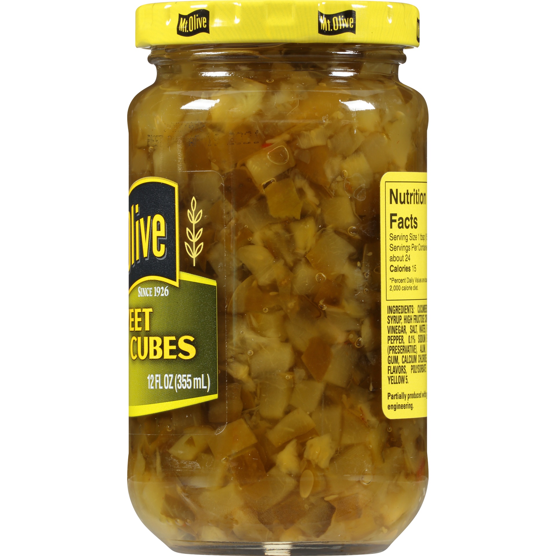 slide 3 of 6, Mt. Olive Relish Pickle Sweet Salad Cubes, 12 fl oz