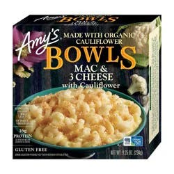 Amy's Gluten Free Frozen Mac & 3 Cheese with Cauliflower Bowl - 8.25oz