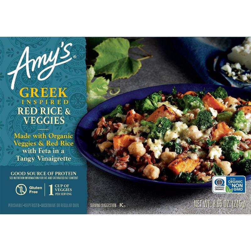 slide 3 of 4, Amy's Gluten Free Frozen Greek Inspired Red Rice & Veggies - 8.65oz, 8.65 oz