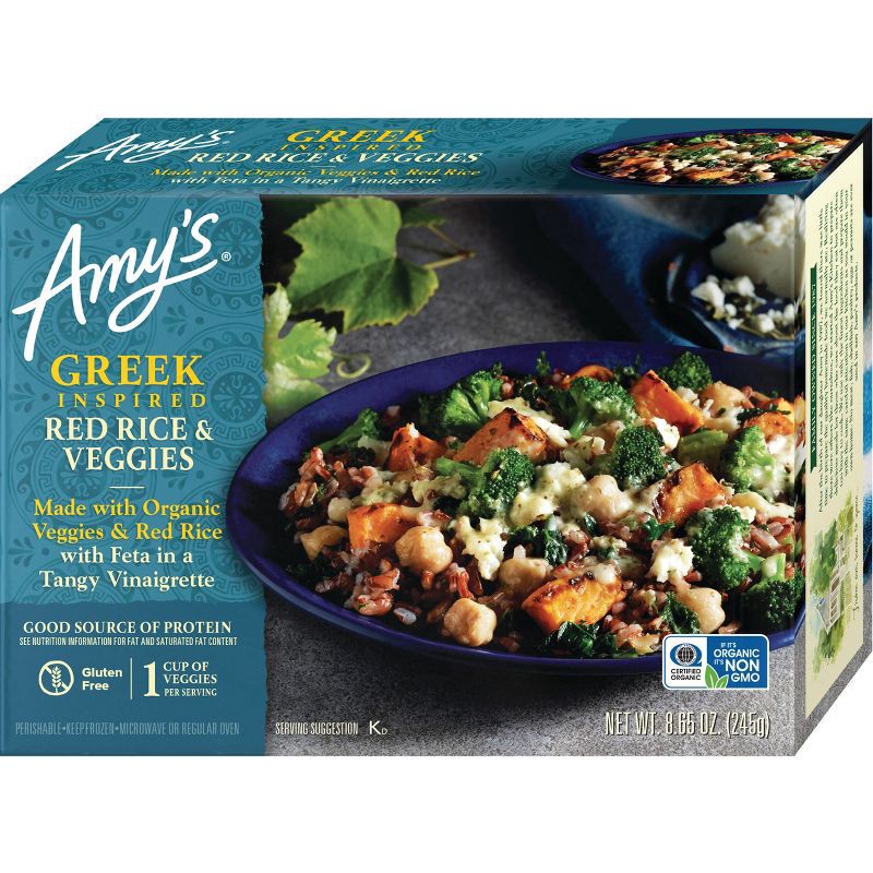 slide 1 of 4, Amy's Gluten Free Frozen Greek Inspired Red Rice & Veggies - 8.65oz, 8.65 oz