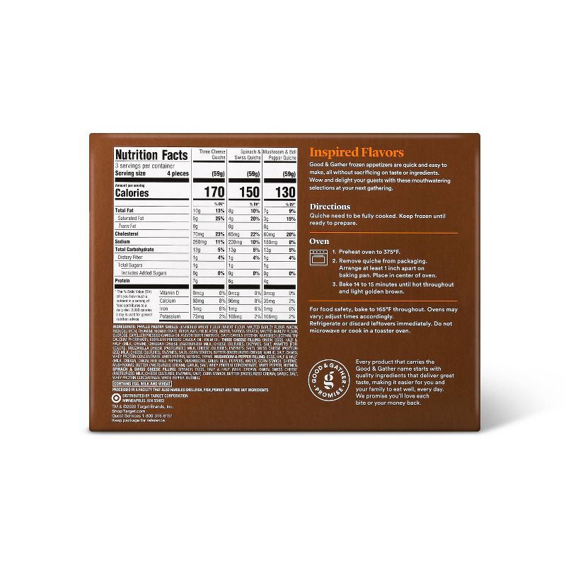 slide 3 of 3, Frozen Petite Quiche Collection - 6.25oz/12ct - Good & Gather™, 12 ct; 6.25 oz