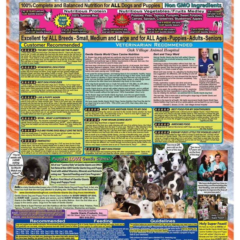 slide 5 of 9, Gentle Giants Grain Free Salmon Feast Complete & Balanced Dry Dog Food - 18lbs, 18 lb