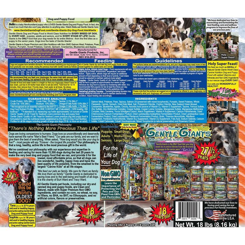 slide 7 of 9, Gentle Giants Grain Free Salmon Feast Complete & Balanced Dry Dog Food - 18lbs, 18 lb