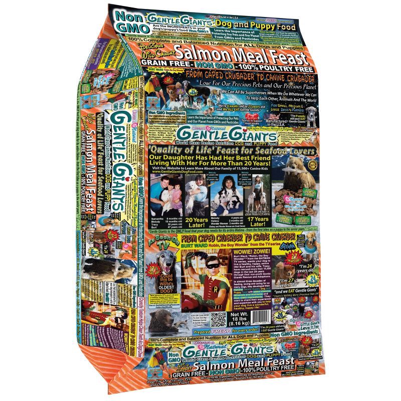 slide 1 of 9, Gentle Giants Grain Free Salmon Feast Complete & Balanced Dry Dog Food - 18lbs, 18 lb