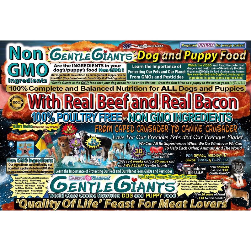 slide 2 of 9, Gentle Giants with Real Beef & Real Bacon Complete & Balanced Dry Dog Food - 24lbs, 24 lb