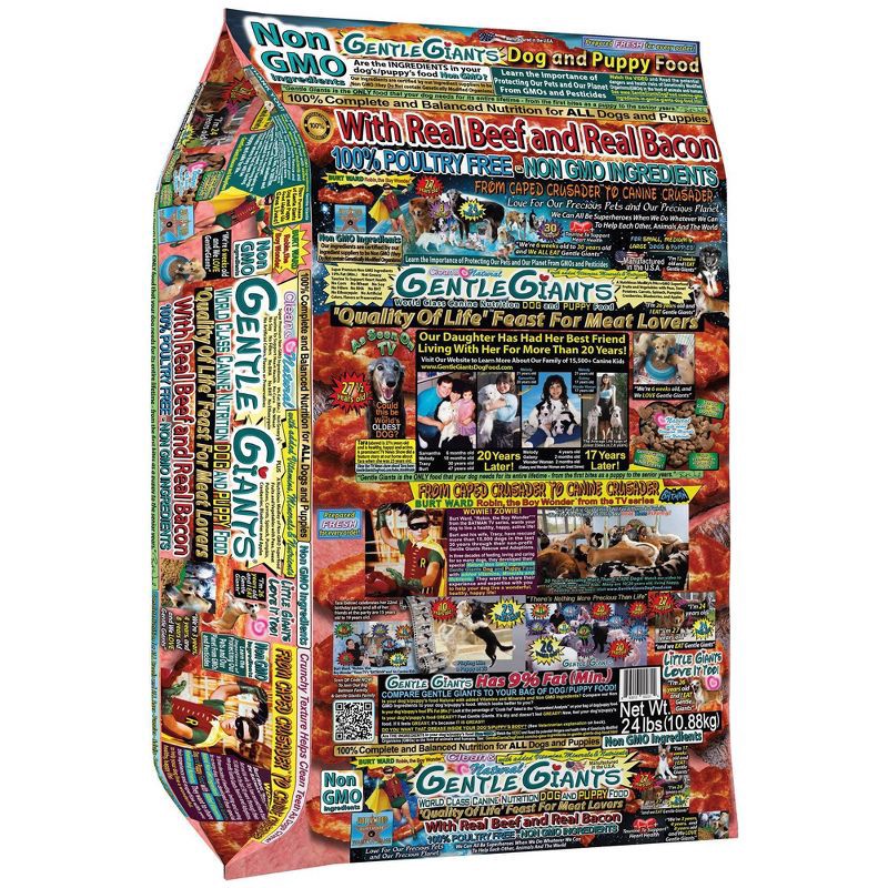 slide 1 of 9, Gentle Giants with Real Beef & Real Bacon Complete & Balanced Dry Dog Food - 24lbs, 24 lb