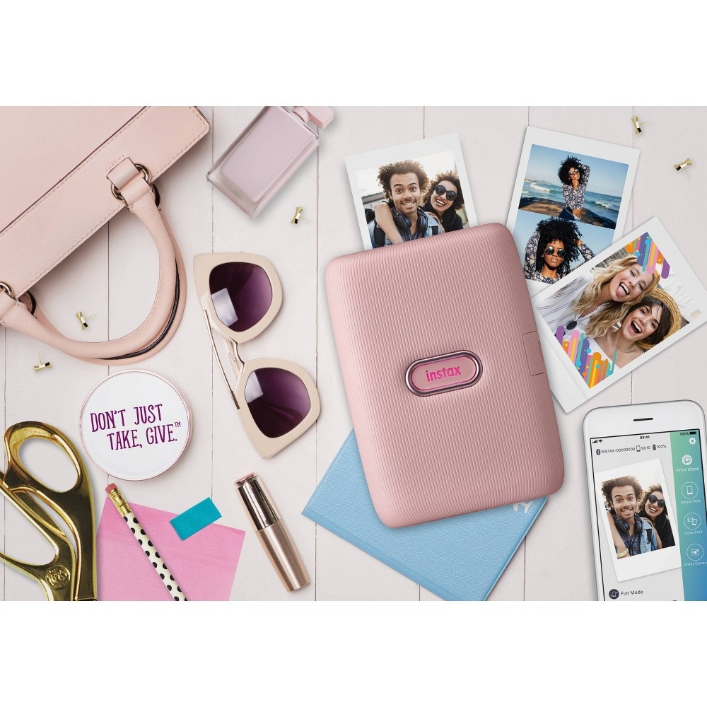 slide 3 of 4, Fujifilm Instax Mini Link Smartphone Printer - Dusky Pink, 1 ct