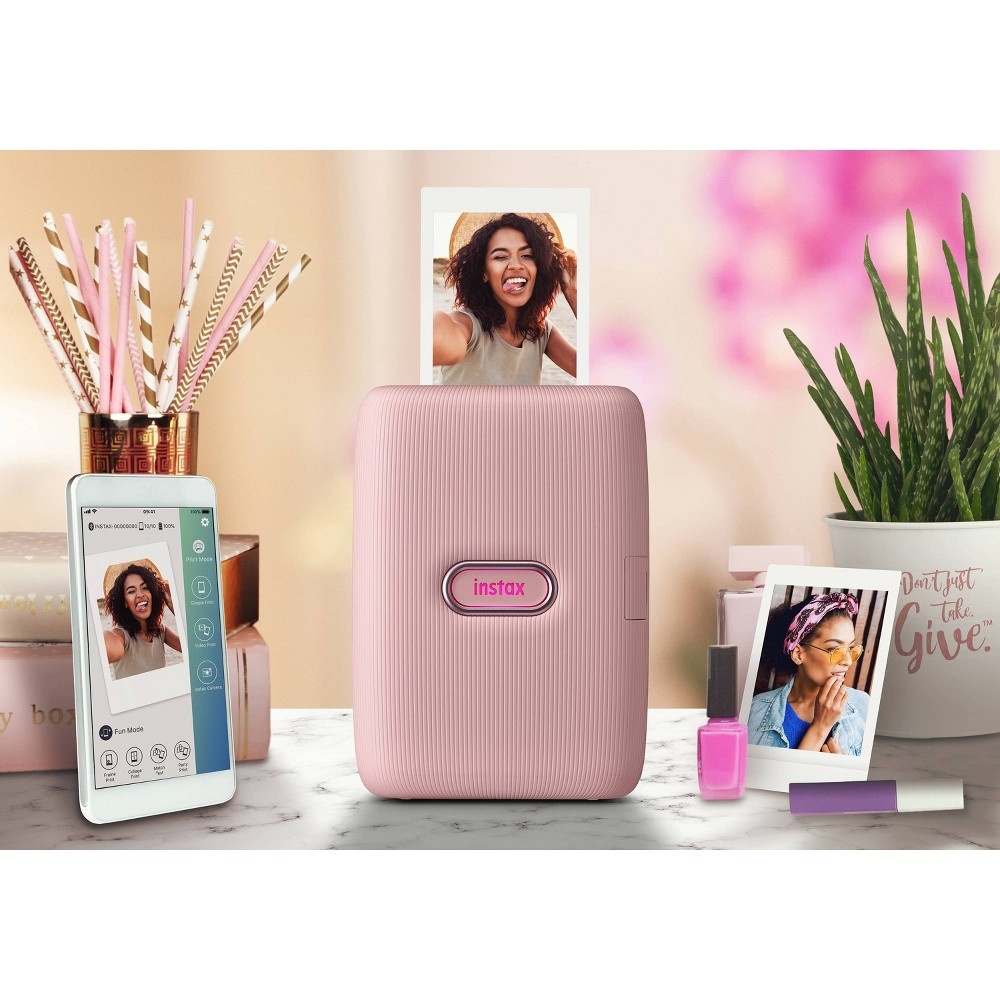 slide 4 of 4, Fujifilm Instax Mini Link Smartphone Printer - Dusky Pink, 1 ct