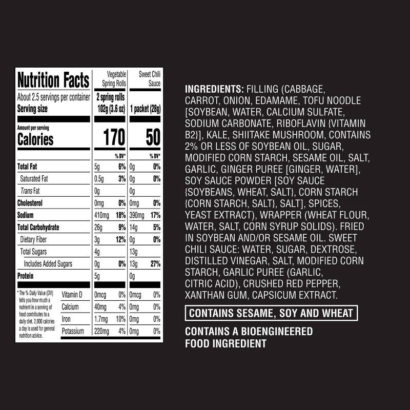 slide 4 of 4, Frozen Vegetable Spring Rolls - 10oz/5ct - Good & Gather™, 5 ct; 10 oz