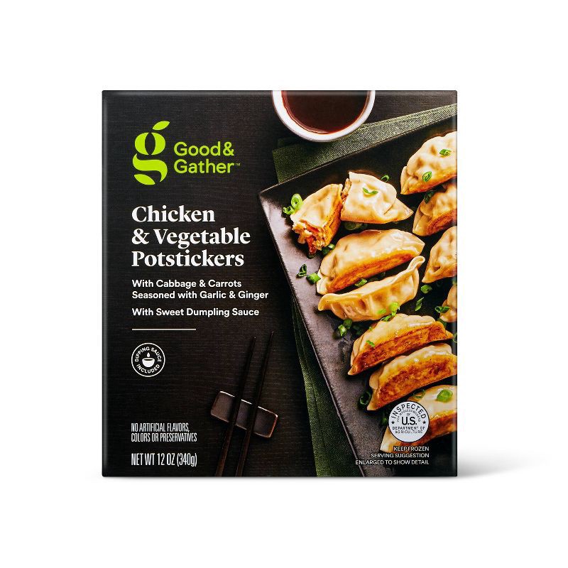 slide 1 of 3, Frozen Chicken and Vegetable Potstickers - 12oz - Good & Gather™, 12 oz