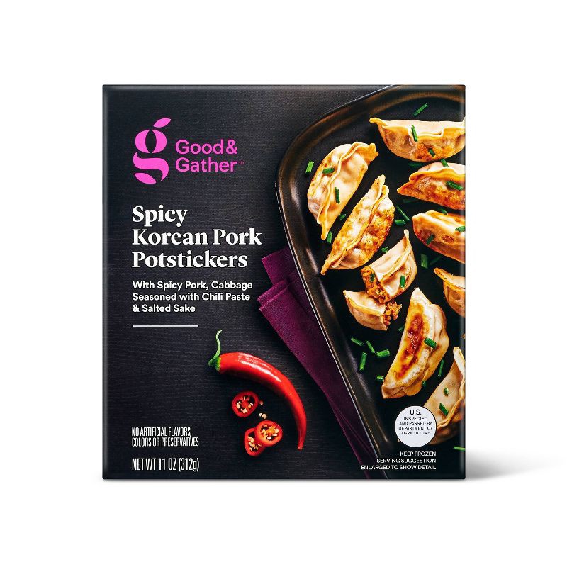 slide 1 of 3, Frozen Spicy Korean Pork Potstickers - 11oz - Good & Gather™, 11 oz