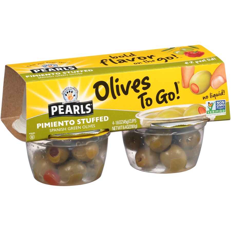 slide 2 of 8, Pearls Pimiento Stuffed Spanish Green Olives, 4 ct; 1.6 oz