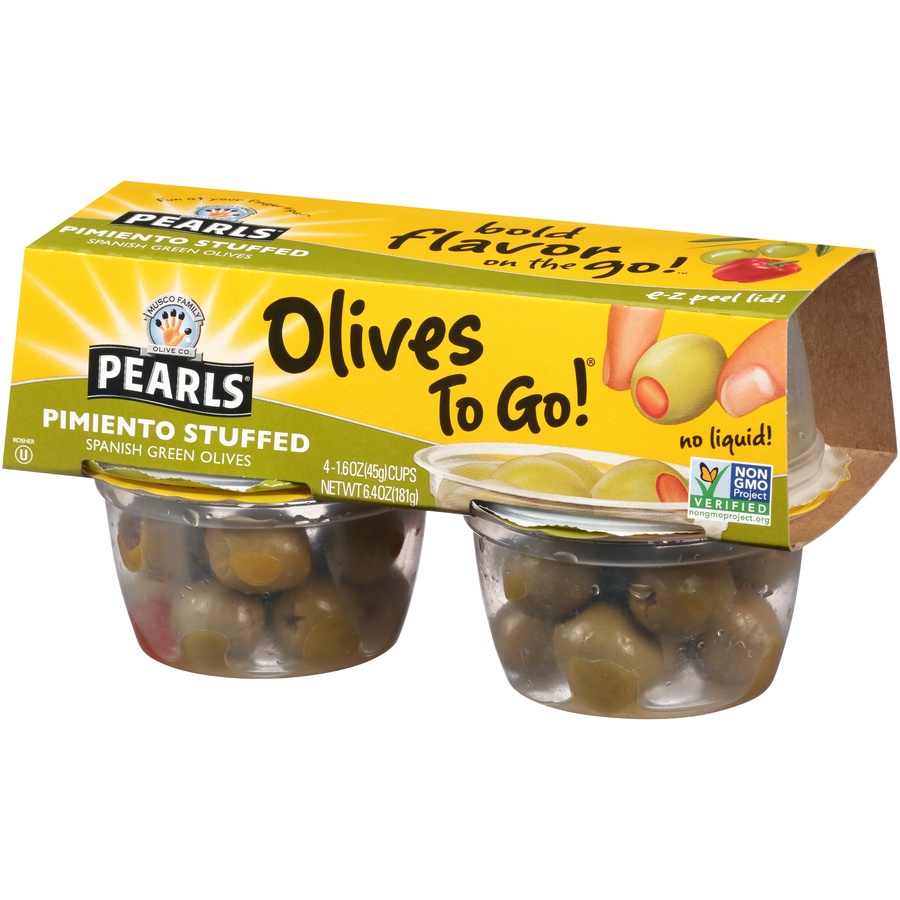 slide 3 of 8, Pearls Pimiento Stuffed Spanish Green Olives, 4 ct; 1.6 oz