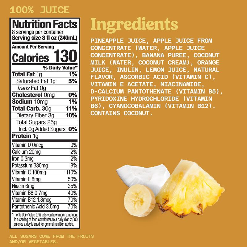 slide 9 of 10, Naked Juice Pina Colada - 64 fl oz, 64 fl oz