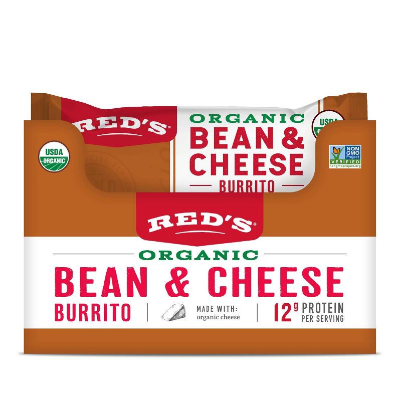 slide 3 of 4, Red's All Natural Red's Frozen Organic Bean Rice & Cheese Burrito - 5oz, 5 oz