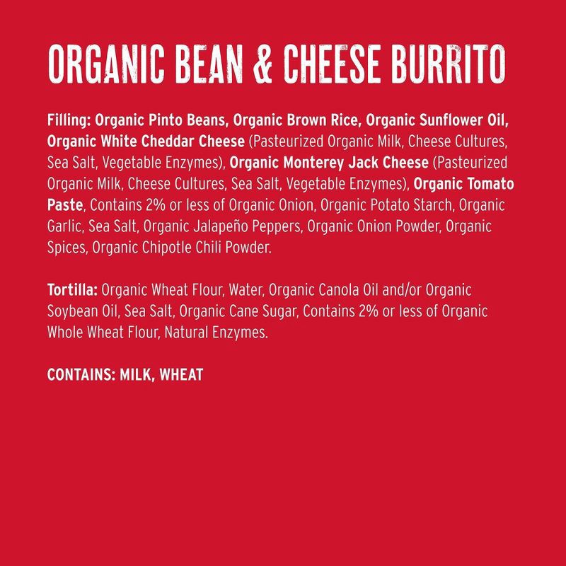 slide 12 of 14, Red's All Natural Red's Frozen Organic Bean Rice & Cheese Burrito - 5oz, 5 oz
