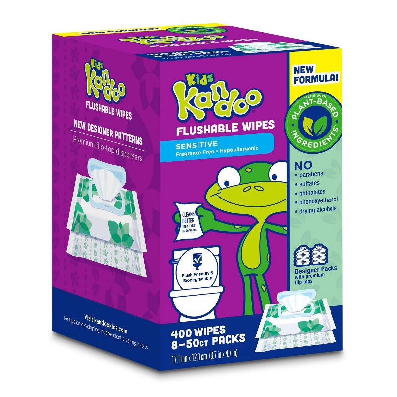slide 1 of 8, Kandoo Flushable Wipes with Flip Top - 400ct, 400 ct