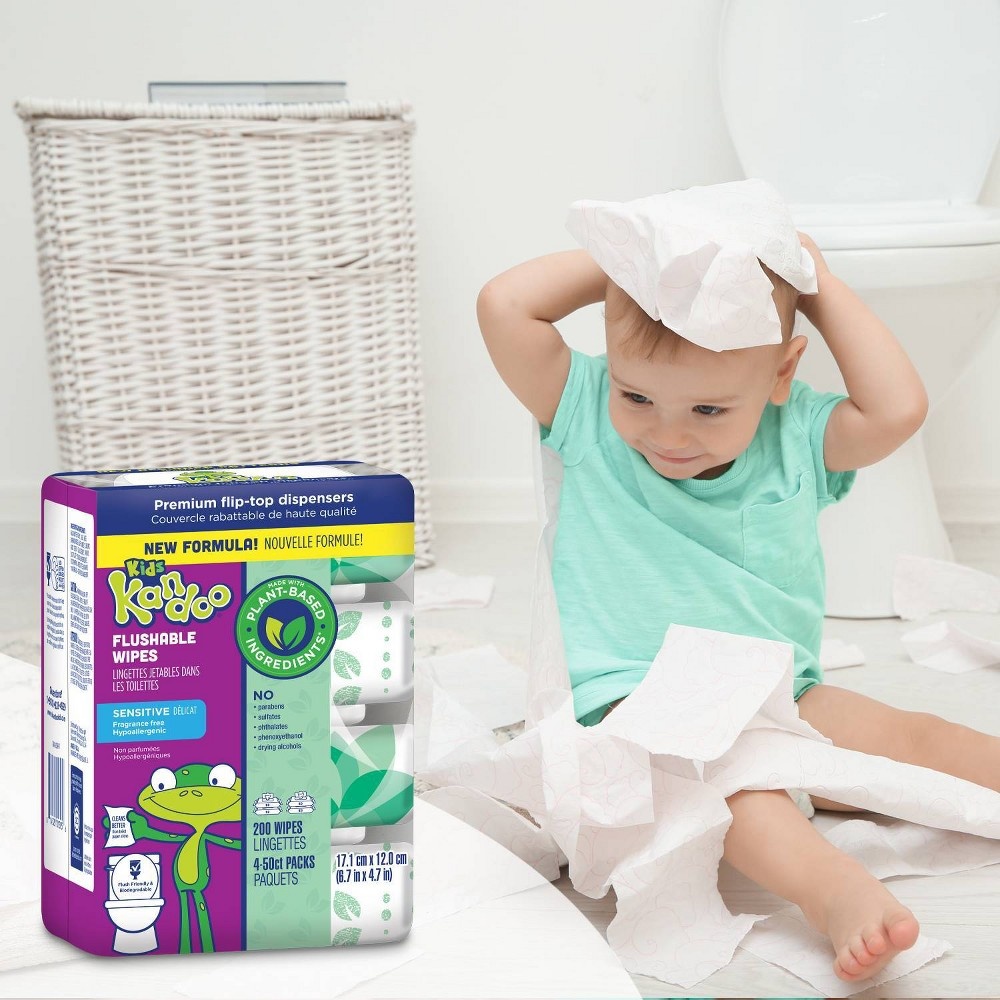 slide 7 of 8, Kandoo Flushable Wipes with Flip Top - 200ct, 200 ct