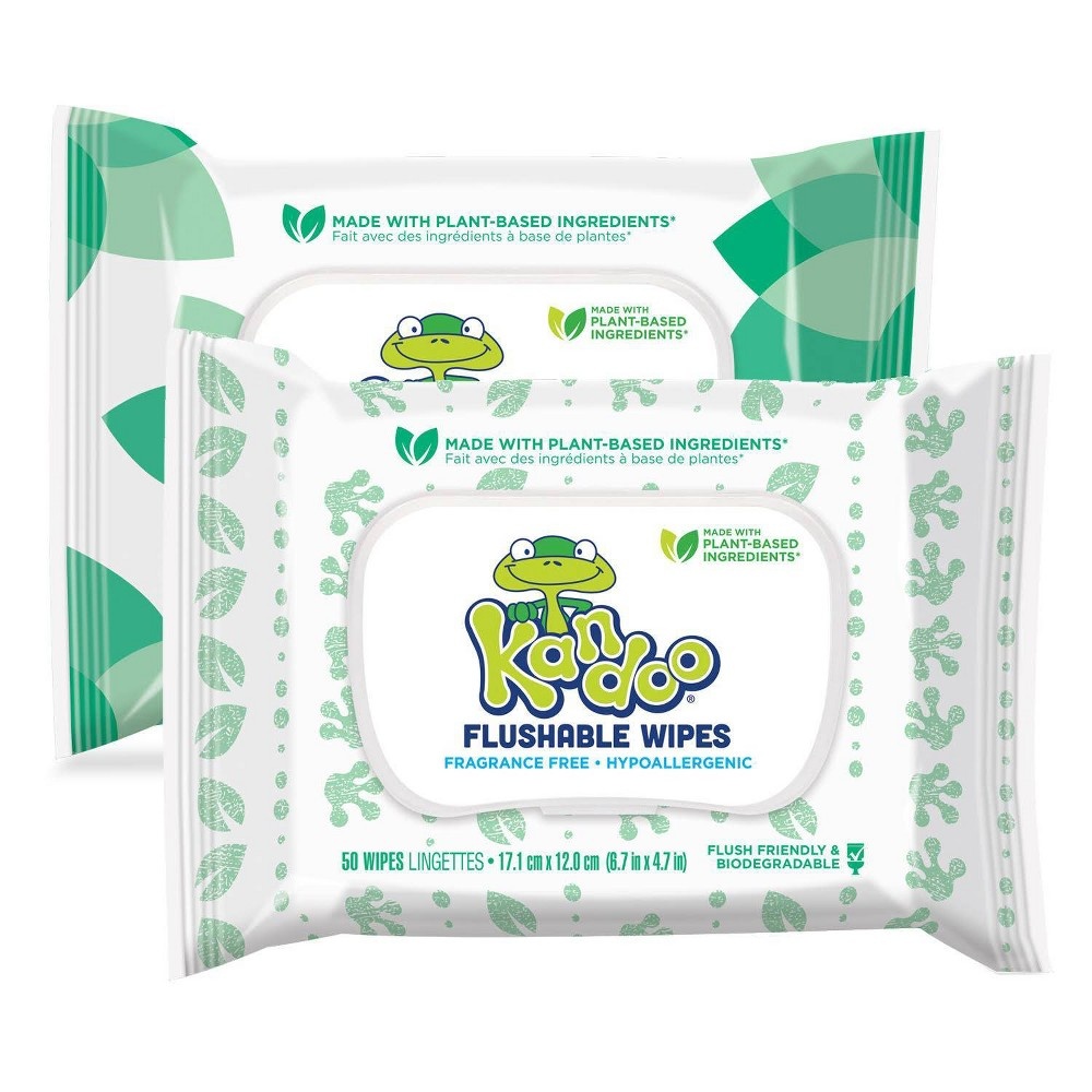 slide 3 of 7, Kandoo Flushable Wipes with Flip Top - 100ct, 100 ct