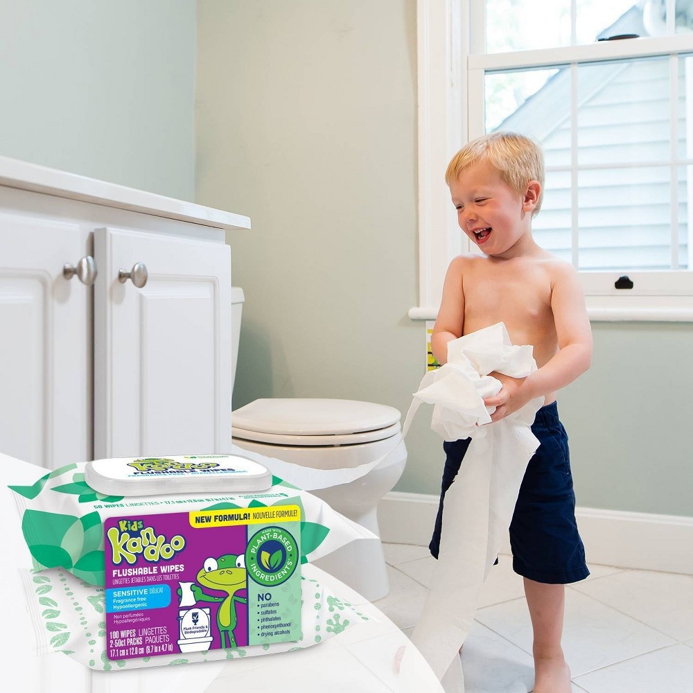 slide 5 of 7, Kandoo Flushable Wipes with Flip Top - 100ct, 100 ct