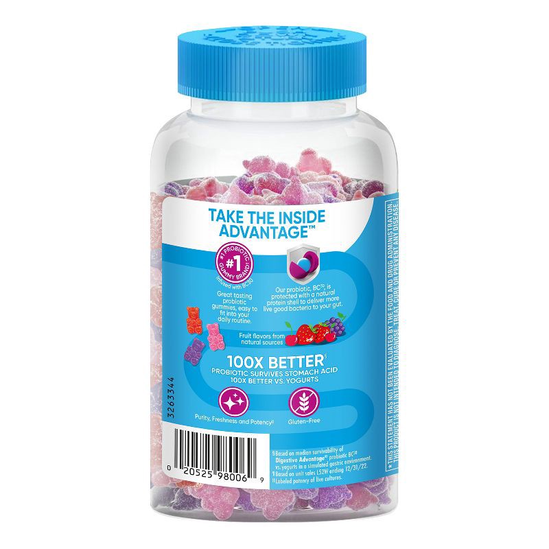 slide 2 of 9, Digestive Advantage Probiotic Gummies - Superfruit Blend - 90ct, 90 ct