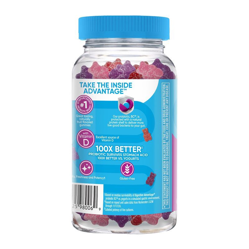 slide 6 of 7, Digestive Advantage Probiotic Gummies - Superfruit Blend - 90ct, 90 ct