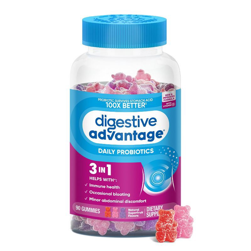 slide 1 of 10, Digestive Advantage Probiotic Gummies - Superfruit Blend - 90ct, 90 ct