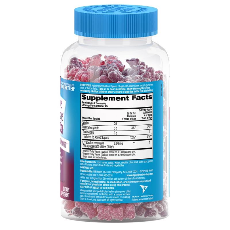slide 9 of 9, Digestive Advantage Probiotic Gummies - Superfruit Blend - 90ct, 90 ct