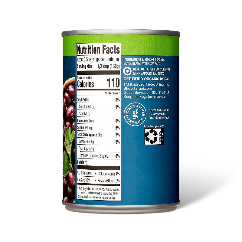 slide 2 of 3, Organic Low Sodium Black Beans - 15oz - Good & Gather™, 15 oz