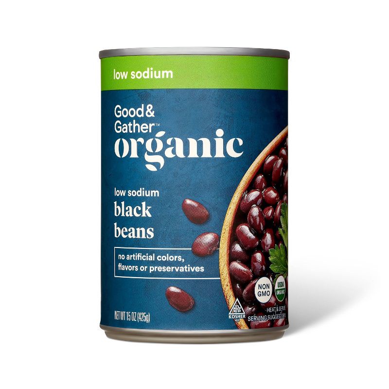 slide 1 of 3, Organic Low Sodium Black Beans - 15oz - Good & Gather™, 15 oz