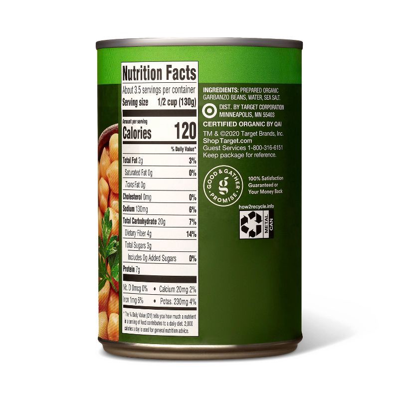 slide 2 of 3, Organic Low Sodium Chickpeas Garbanzo Beans - 15oz - Good & Gather™, 15 oz