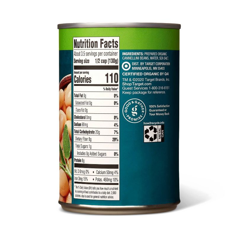 slide 2 of 3, Organic Low Sodium Cannellini Beans - 15oz - Good & Gather™, 15 oz