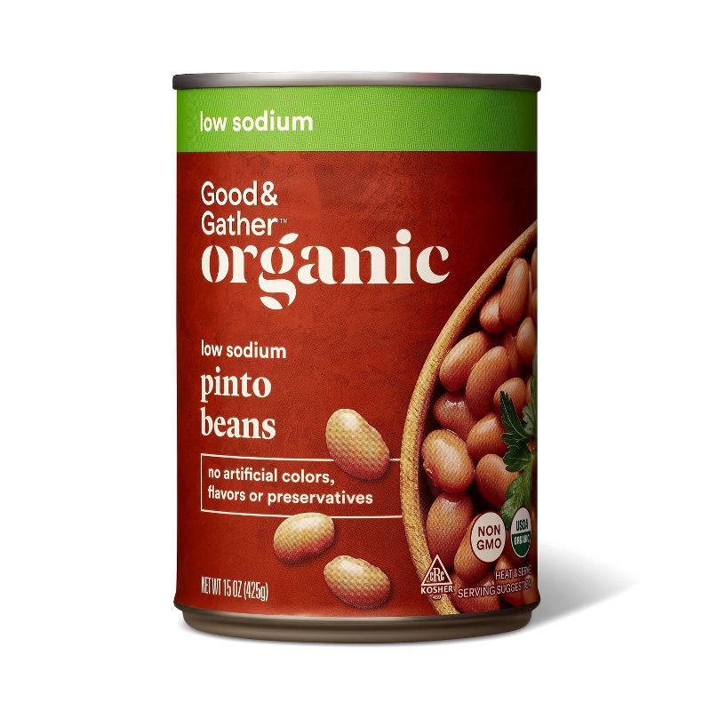 slide 1 of 3, Organic Low Sodium Pinto Beans - 15oz - Good & Gather™, 15 oz