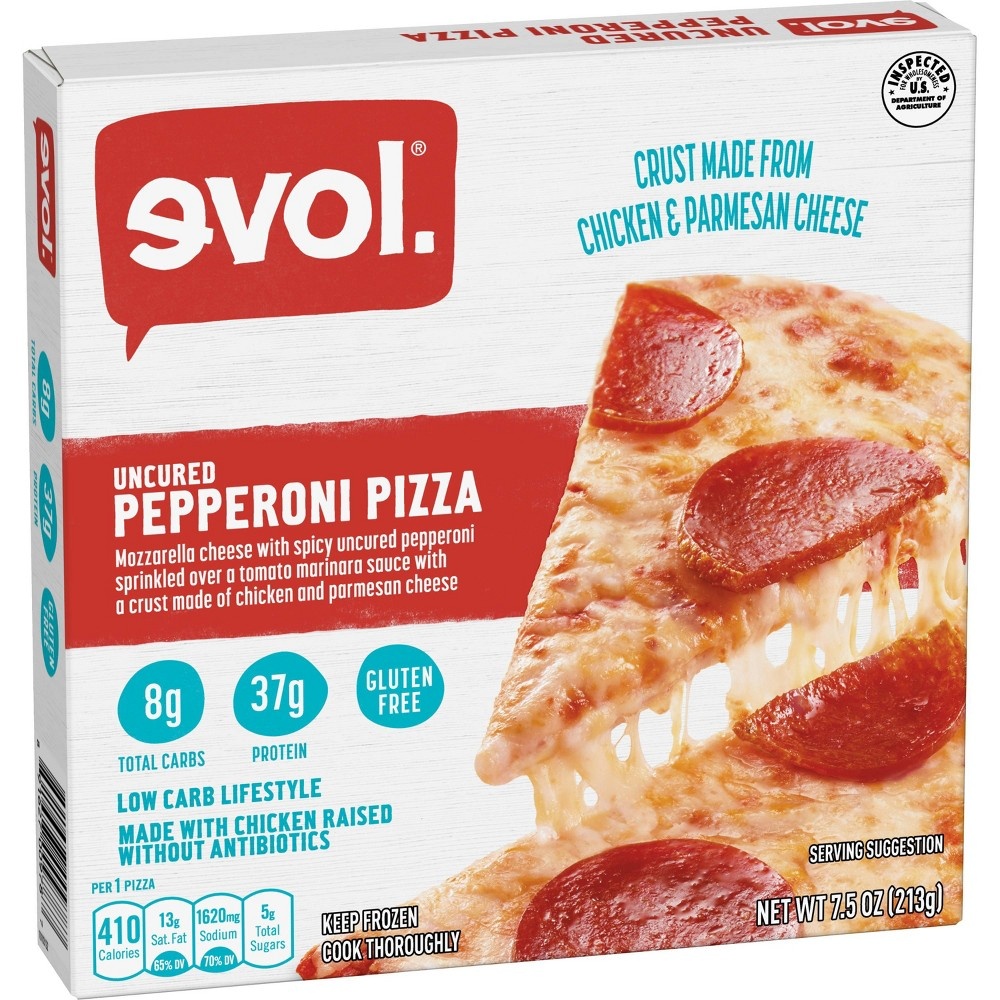 slide 2 of 5, Evol Uncured Pepperoni Frozen Pizza, 7.5 oz