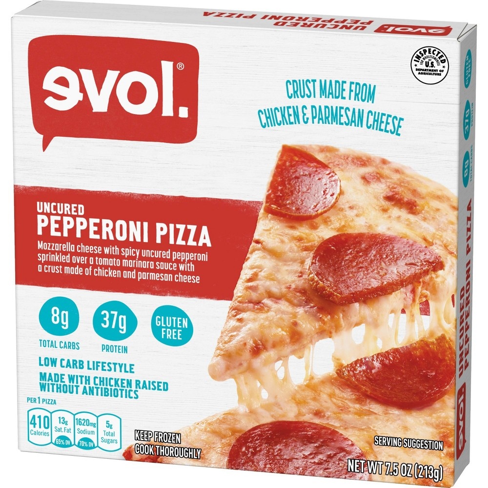 slide 3 of 5, Evol Uncured Pepperoni Frozen Pizza, 7.5 oz