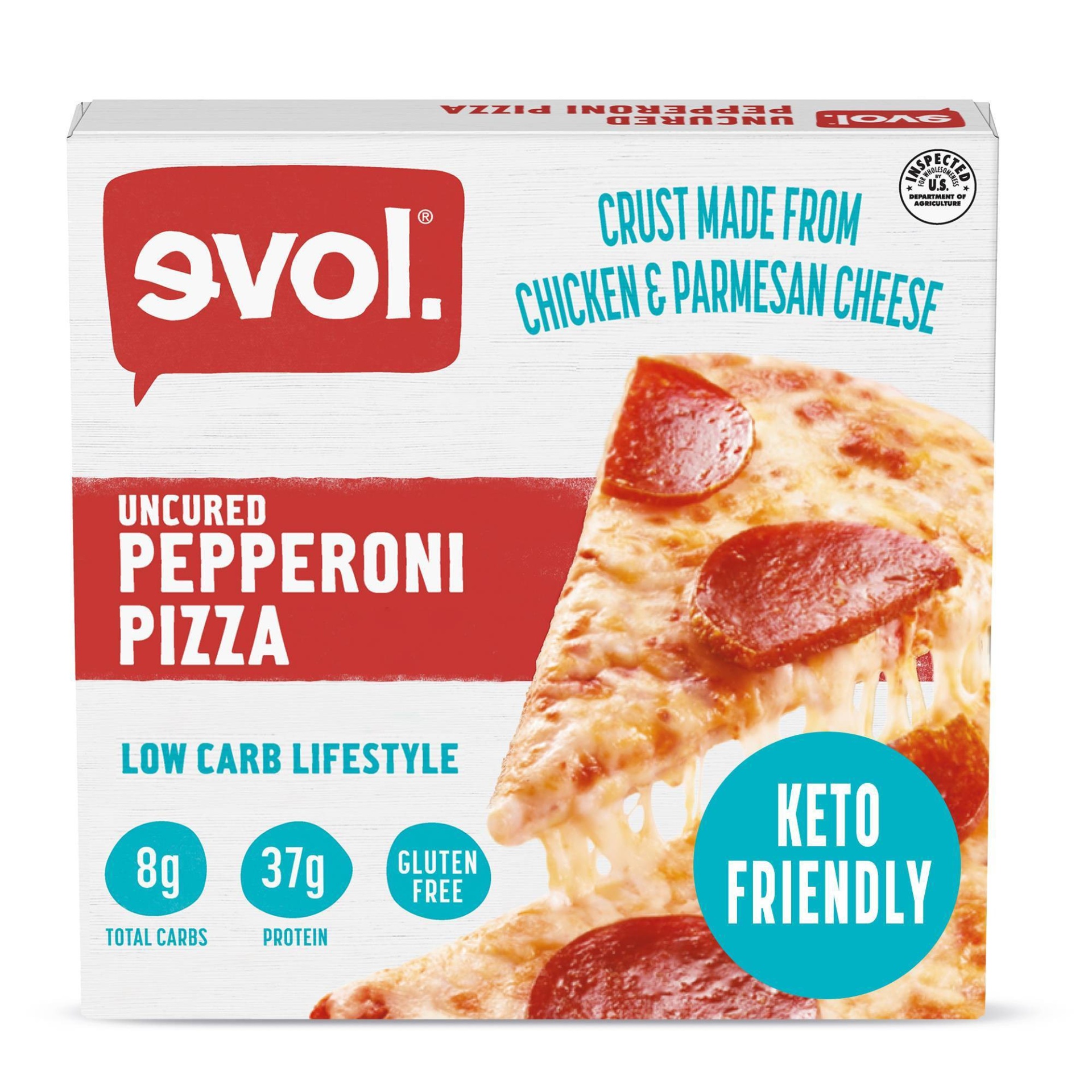 slide 1 of 5, Evol Uncured Pepperoni Frozen Pizza, 7.5 oz