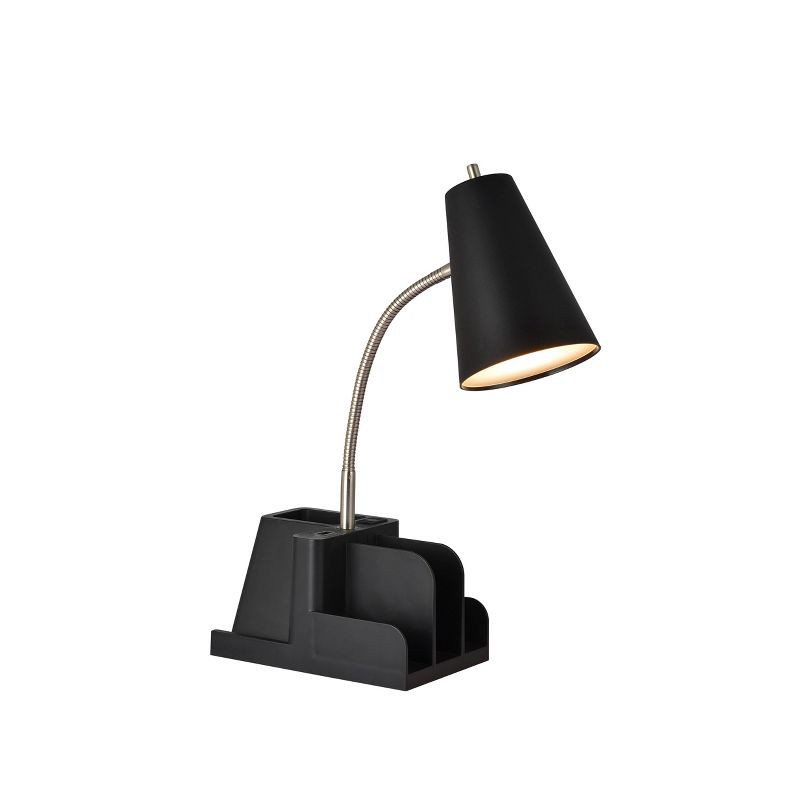 slide 3 of 5, Organizer Task Lamp Black - Room Essentials™: Modern Desk Lamp with USB Port, No Assembly Required, 1 ct