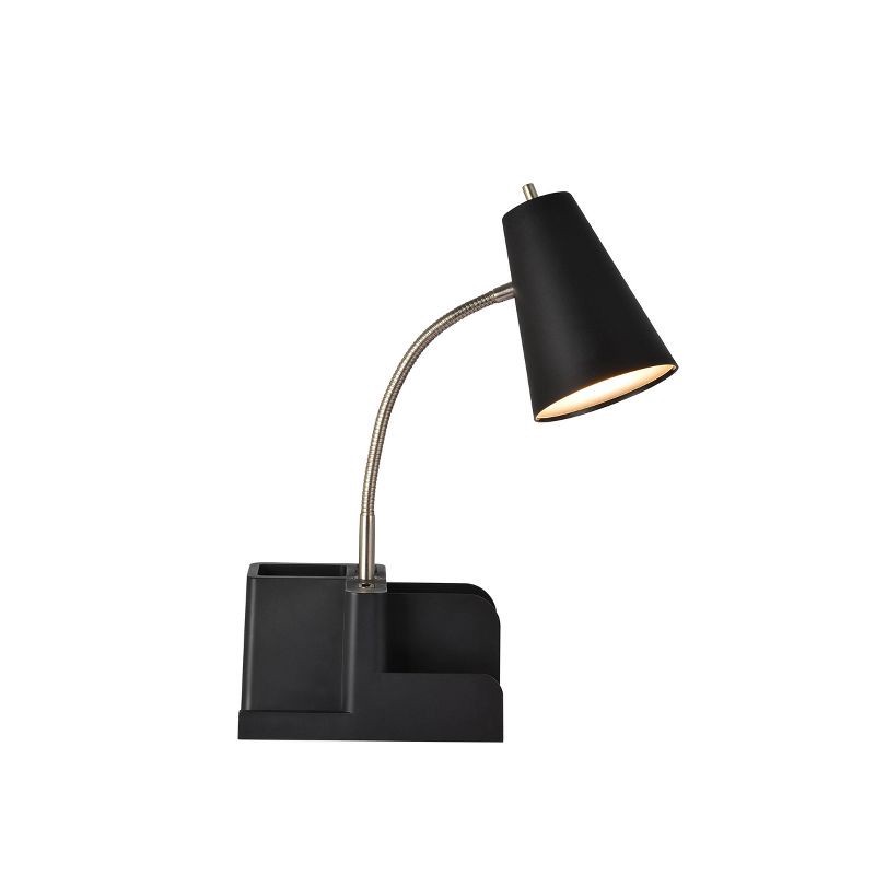 slide 4 of 5, Organizer Task Lamp Black - Room Essentials™: Modern Desk Lamp with USB Port, No Assembly Required, 1 ct