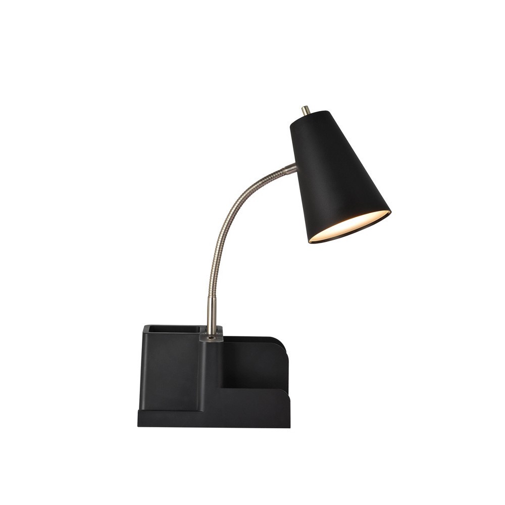 slide 3 of 5, Organizer Task Lamp (Includes LED Light Bulb) Black - Room Essentials, 1 ct