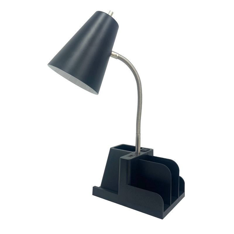 slide 2 of 5, Organizer Task Lamp Black - Room Essentials™: Modern Desk Lamp with USB Port, No Assembly Required, 1 ct