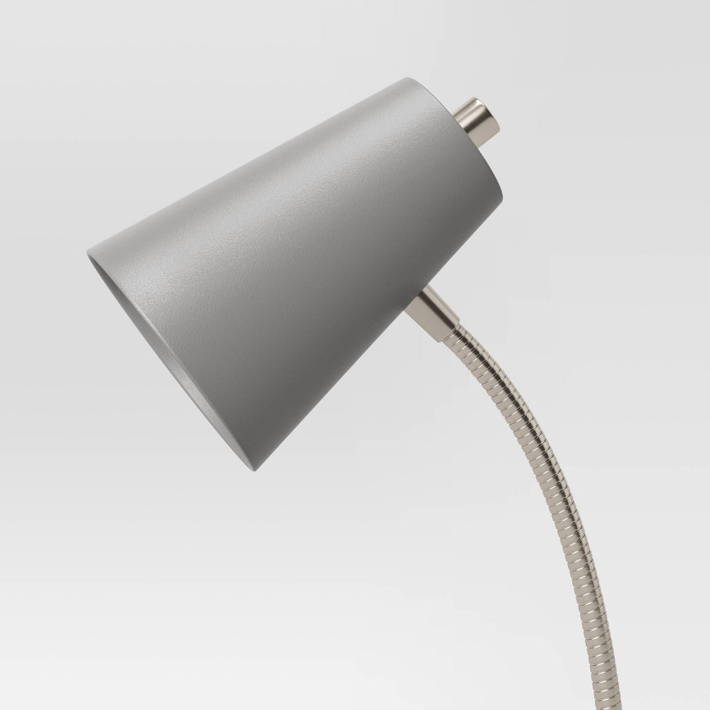 slide 3 of 5, Task Table Lamp (Includes LED Light Bulb) Dark Gray - Room Essentials, 1 ct