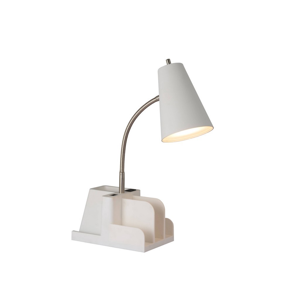 slide 2 of 9, Organizer Task Lamp (Includes LED Light Bulb) White - Room Essentials, 1 ct