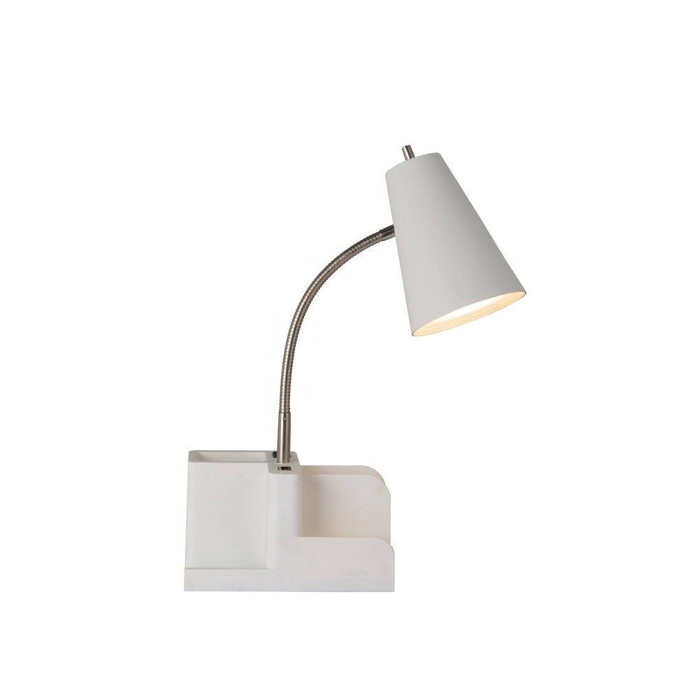 slide 3 of 9, Organizer Task Lamp (Includes LED Light Bulb) White - Room Essentials, 1 ct